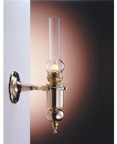Licht-Erlebnisse Wandleuchte Messing Glas Jugendstil stilvoll GRETA Petroleumlampe elektrisch E14 Flur Treppenhaus