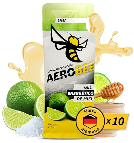 AEROBEE Energy Gel Classic - Limette 10x26g [100% Natürliches Energie aus Honig] richtig leckeres Sportgel für den Ausdauersport, Energy Gel Laufen, Power Sport, Sportnahrung