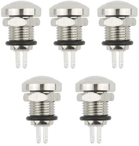 WMYCONGCONG 5 PZ 8mm Impermeabile Interruttore A Pulsante Momentaneo 1A 24V 1NO