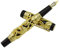 Jinhao Fountain Pen, Dragon Phoenix Pattern Lucky Clip, Golden and Black Color Fine Nib with Pen Pouch