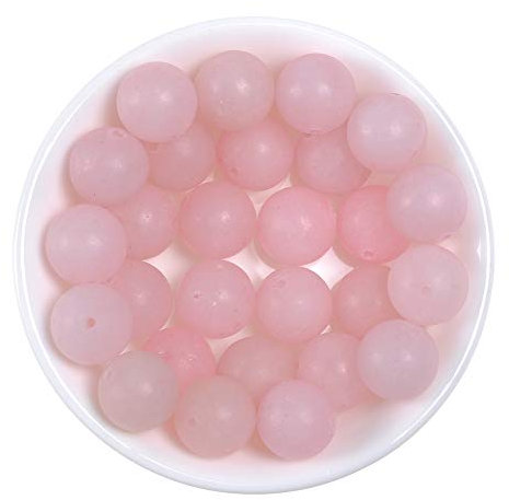 Natural Stone Beads 8mm Rose Quartz Matte Gemstone Beads Round Loose Beads Crystal Energy Stone Healing Power for Jewelry Making DIY,1 Strand 15