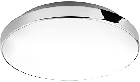 BRILONER Leuchten - LED Deckenleuchte, Badlampe, IP44, 13 Watt, 1.200 Lumen, 4.000 Kelvin, Weiß-Chrom, Ø 28,5cm, Weiß/Chrom, 3351-016