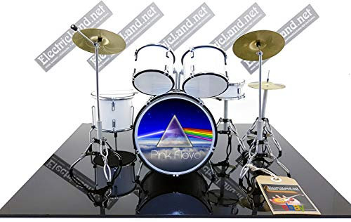 Music Legends Collection Miniatur-Drumkit Pink Floyd The Dark Side of the Moon Album Tribute 25cm Sammlerbox Schlagzeugset 1:4 Sammlerfigur Erwachsener Modern Fantasie False