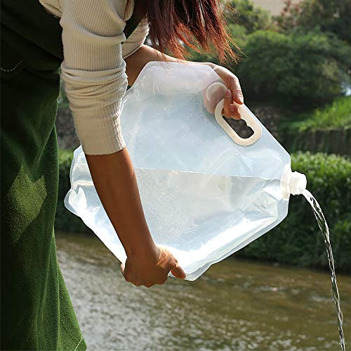 YONGYAO Agua Plegable Portátil Al Aire Libre Bolsa Coche Cubo de Botella de Almacenamiento de Emergencia para Deportes de Equitación - Blanco - 2