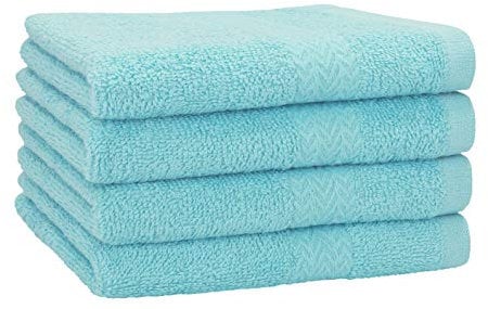 Betz 4 Stück Handtücher Set Premium 100% Baumwolle Handtuch Größe 50 x 100 cm (Ocean)