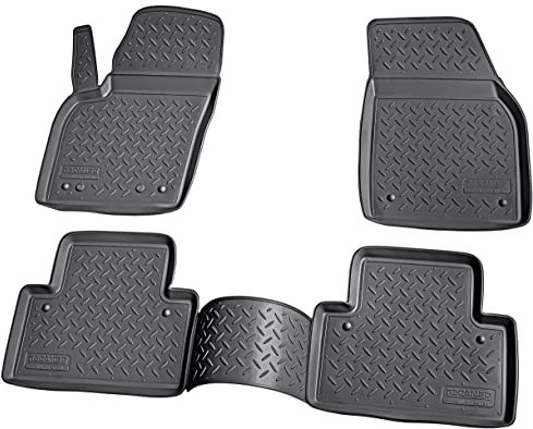 Recambo 3D Gummi Fußmatten kompatibel für Volvo S40 II / V50 | BJ 2004-2012 | Auto Gummimatten | Passgenau | mit Rand | schwarz