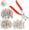 100PCS Boutons-pression en métal avec pince 9,5 mm, Boutons pression metallique sans couture Pour bricolage Vêtements artisanat de couture Accessoires