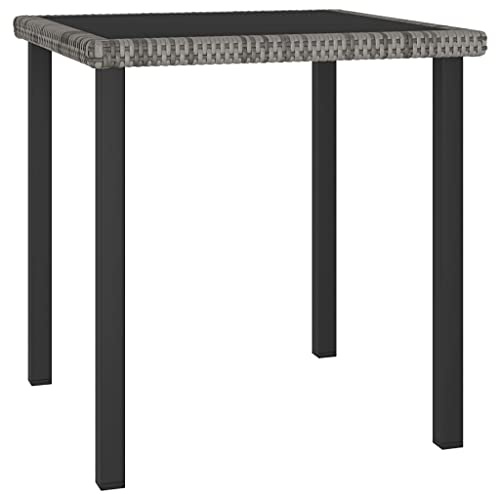 VIDAXL - Garten-Esstisch Grau 70x70x73 cm Poly Rattan