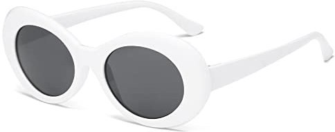 YAMEIZE Vintage Oval Goggle für Damen Herren UV400 Schutz Retro Stilvolle Runde Sonnenbrille