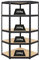 PROREGAL Eckregal Slim Elephant Schwarz HxBxT 180x90x45 cm Fachlast 250kg Schwerlastregal, Kellerregal, Steckregal, Garagenregal