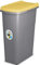 Home Centre 40L Lift Top Lid Waste Bin Kitchen School Slim Recycling General Trash & Storage Recycled Rubbish Organiser Container Dustbin Quality Made in Italy Yellow-Grey