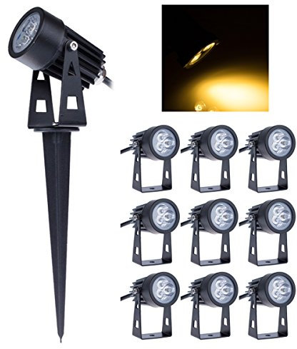 aulyun Pack de 10 Foco LEDs con Pincho para Jardín 3W 220V Luz LED para Exteriores