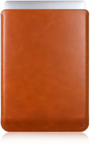 Casemade Real Leather Laptop Sleeve for MacBook Pro & Air Fits 13, 14, 15 & 16 Inch - Genuine Full Grain Leather with Soft Wool Lining (14-inch - Macbook Pro M1/M2/M3/M4)