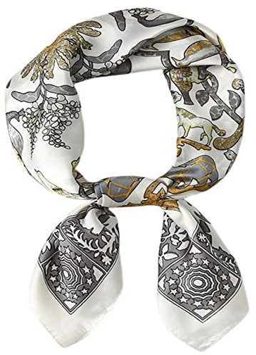 FAIRYGATE Halstuch Damen Seide Schal Bandana Seidentuch Kopftuch Hijab Tuch Quadrates Bedrucktes Schals & Tücher für Frauen 70x70cm 96019