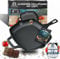 KAISERTAL - Poêle à griller en fonte - 27 cm - Poêle à steak et poêle en fonte à induction - Poêle en fonte pour barbecue à gaz et four - Poêle en fer pour l'extérieur et l'intérieur - Cast Iron Pan