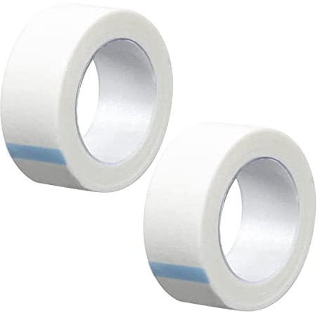 2 Rolls Micropore Surgical Tape, GLADFRESIT Breathable Adhesive Medical Tape – Nonwoven First Aid Tape Earring Eyelid Stickers (1.25cm×4m)