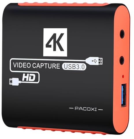 Capture Card for Nintendo Switch with 4K Pass-Through, USB3.0 1080P 60FPS HDMI Video Cam Link Game Capture for Streaming, Work with Xbox PS4 PS5 PC DSLR for OBS Twitch Live Broadcasting and Recording