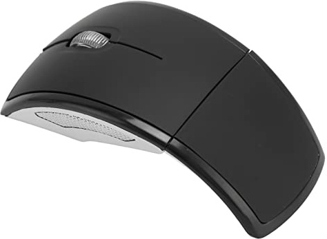 VBESTLIFE Mouse Wireless Pieghevole, Mouse da Viaggio 2.4G con Ricevitore USB, Mouse da Ufficio Wireless 1600 DPI per Desktop, Laptop, Notebook (Nero)