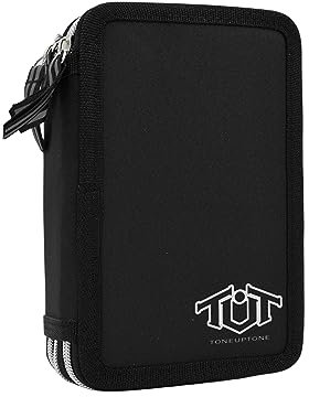 Goldkids Federmappe Federtasche Federmäppchen XXL Schüleretui Federtasche Federpenal Schulmäppchen ToneUpTone schwarz 3 Fächer 45-teilig gefüllt inkl Hausaufgabenheft