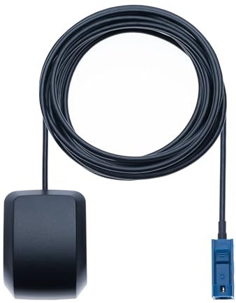 Antena GPS Sync 3 - Antena de Navegación GPS Activa con Conector Fakra C y Base Magnética - Impermeable y Compatible con Ford, Audi, VW Volkswagen, Skoda, Mercedes Benz - Adaptador de Antena Fakra