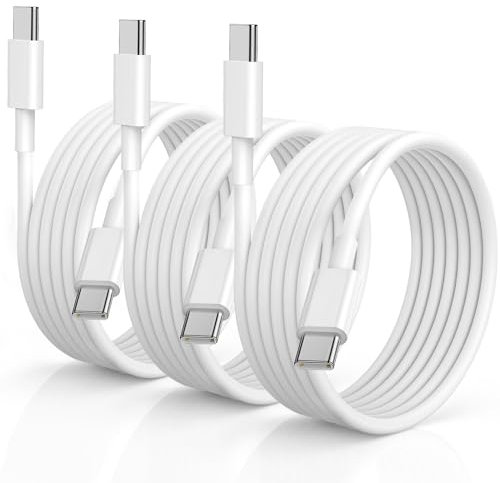 IPhone 15 Charger Cable 3Pack ,2M Long USB C Cable 60w Fast Charging Type C to Type C Cable Lead for iPhone 16/15/15 Plus/15 Pro/15 Pro Max,MacBook Pro/Air,iPad Pro/Air, Samsung Galaxy S23 S22 S21