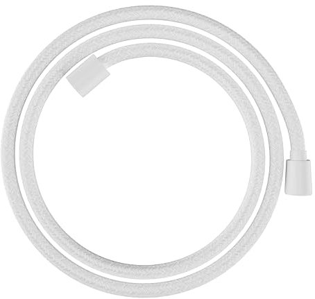 hansgrohe Designflex - universal Textil Duschschlauch 1,60 m, mit Verdrehschutz, flexibler Brauseschlauch mit Knickschutz, inkl. Dichtungsringe, Mattweiß
