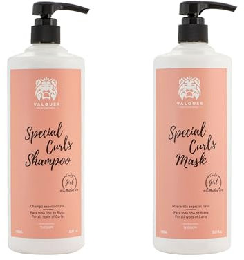 Valquer Curly Method Pack Shampoo + Maske 1000 ml. Für lockiges Haar. Keine Sulfate, kein Salz