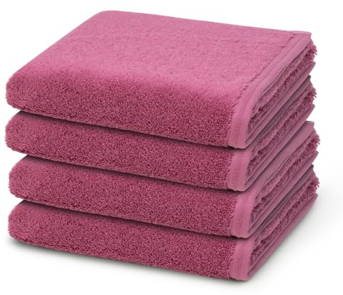Vossen - 4 teiliges Frottier-Set - Vegan Life (4 X Handtuch im Set) - 580 g/m2 - Baumwolle - Frottee - saugstark - weich und flauschig - BlackBerry