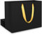 EUSOAR Geschenktüte Schwarz - 10 Stück 250GSM Papiertüten mit Gold Henkel Mittel Geschenktasche - M 27x8x21cm Einkaufstüte Kraftpapier Tüten Schwarz - Medium Black Paper Gift Bags