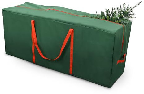 Keplin Aufbewahrungstasche für Weihnachtsbaum und Geschenkpapier, Dekoration mit Tragegurten, Baumtasche, 2,7 m Bäume, Weihnachtstasche, Geschenkpapier-Organizer, Anhänger und Bänderhalter