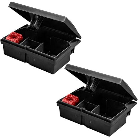 The Big Cheese Mouse Killer - Fast Acting, Single Feed, Ultra Power Poison Bait Plus Strong Lockable Bait Station - Twin Pack Bait Boxes