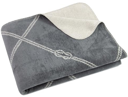 ZOLLNER Kuscheldecke flauschig in 150x200 cm - kuschelige und weiche Sofadecke in grau - waschbar bis 40°C - atmungsaktives Mischgewebe - Hotelwäschequalität - Oeko Tex® Zertifiziert