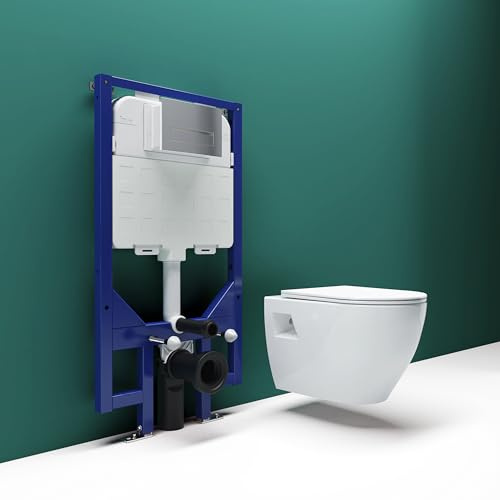 SKY Bathroom Wall Hung Toilet & 1.14M Concealed Cistern Frame Set