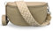 ADEL Bauchtasche Damen Echtleder Emma Silber Handgemachte Umhängetasche Crossbody Bag mit Optionalen Breiten Gemusterten Riemen Stylische Hüfttasche Made in Italy (Taupe-Silber 4, Medium)