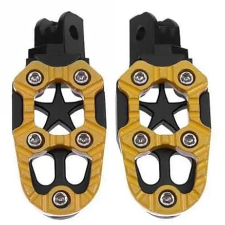Repose-Pieds Repose-pieds Universels En Métal Pour Moto Tout-terrain, 2 Pièces/ensemble, 8mm, Pédales Cale Pied Moto (Color : Jaune)
