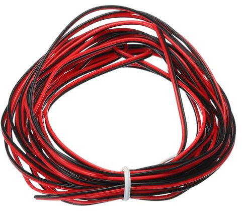 QUARKZMAN 28 Gauge 2-adriges paralleles PVC-Kabel, 14,8 Fuß lang, 0,05 Durchmesser, rot schwarz, 28 AWG flexibles Verlängerungskabel 300V für LED RGB Kabel, interne Verkabelung
