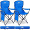 Vivo Technologies Set of 2 Lightweight Folding Portable Camping Chair with Cup Holder and Side Pocket Outdoor 120kg Capacity, Fishing, Picnics and Travel Blue