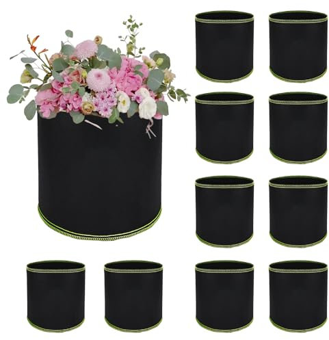 XQMMGO Lot de 10 sacs de plantation en tissu non tissé, pour la culture des légumes, des herbes aromatiques, du balcon, du jardin