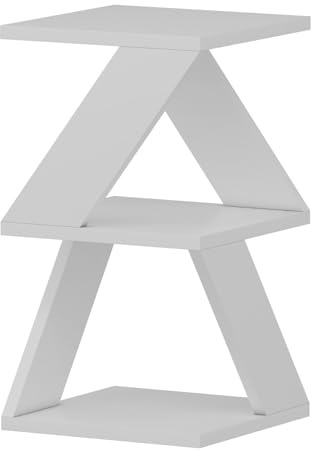 Hanah Home Elegant White Side Table, 30 x 30 x 50 cm | 100% Melamine Coated Particle Board, 18 mm Thick | Perfect for Modern Living Rooms & Bedrooms