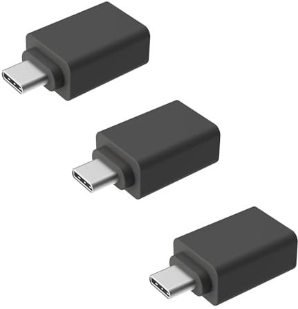 USB-C to USB-A Adapter Converter for MacBook, PC, Android, iPhone, Receiver Dongle, Keyboard, Mouse, Webcam, Camera File Transfer, Portable Hard Drive, Printer, Speaker, Headset & More (3-Pack)