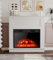 MachenFlame Camino Elettrico Suite 23 e Fuoco Effetto Fiamma Realistico con Legno Intorno, Timer con Pulsante e Telecomando, Regolabile 3 Colori di Fiamma LED, Bianco