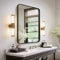 LunaMirror Wandspiegel 50 x 75 cm Badspiegel Badezimmer Spiegel Schwarzer Modernes Design Dekorativer Wand Spiegel für Schlafzimmer, Eingangsbereich, Wohnzimmer, Flur