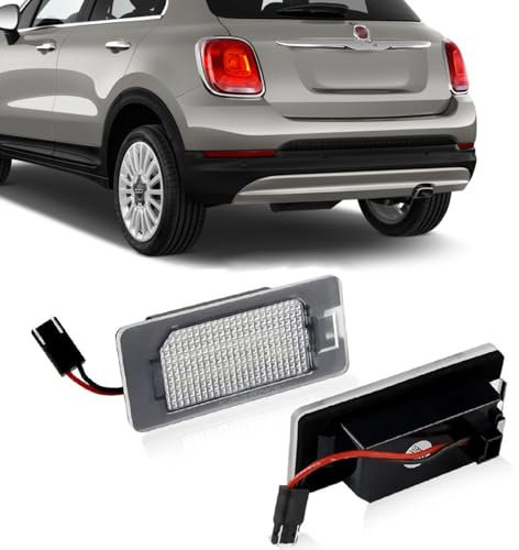 GSRECY 2PCS LED Number License Plate Light, Rear Lamps Compatible with Fiat 2014-2019 500X 334, White Light with Canbus Number Plate Lamps, LED Tail Lights
