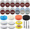 Linkstyle 133 PCS 3 Inch Sanding Disc Drill Polishing Kit, 60-10000 Grits Sandpaper Buffing Pads with Hook and Loop Adhesive Sanding Discs, Wet and Dry Headlight Restoration Kit for Auto Wood Metal