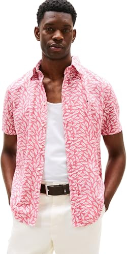 Tommy Hilfiger Chemise Homme Linen Blend Print Manches Courtes