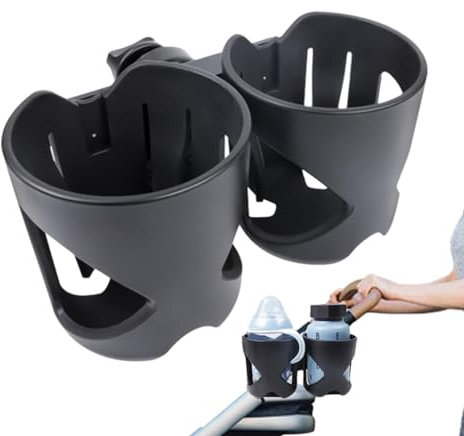 Porte-gobelet pour poussette - Porte-gobelet conçu avec calibre, porte-gobelet portable | Porte-gobelet double avec rotation à 360 degrés, porte-gobelet pour poussette de bébé pour vélo, trotteur