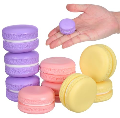 HANABASS Lot De 9 Modèles De Macarons Simulés 4.00X4.00X0.79 Pouces Accessoires De Dessert Artificiels pour Décoration De Table Fête Et Accessoires Photo Réalistes
