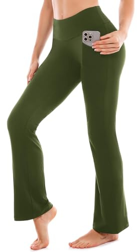 SINOPHANT Yoga Pants for Women Flared Leggings High Waisted Bootcut Trousers Womens Gym Wide Leg Workout Stretchy