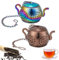 2 Pcs Mini Tea Strainer and Infuser,Reusable 304 Stainless Steel Loose Leaf Tea Infuser with Chain,Cute Teapot Shape Mesh Strainers & Filters for Teapots,Mugs (2 Colours)