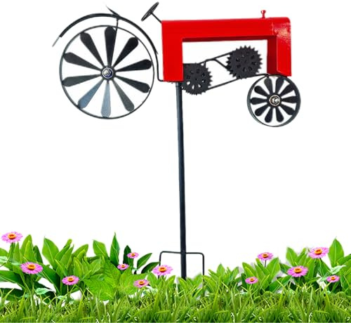 Windspinner Outdoor,Traktor Windrad Für Den Rasen | Drehende Metall-Garten Dekoration Windspirale Für Terrasse Garten Außenbereich Vorgarten Rasen & Patio